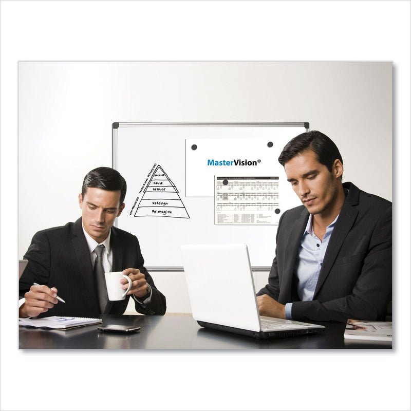MasterVision Porcelain Value Dry Erase Board, 36 x 48, White, Aluminum Frame