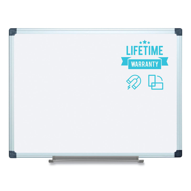 MasterVision Porcelain Value Dry Erase Board, 48 x 96, White, Aluminum Frame