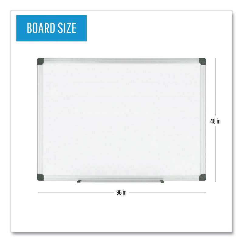 MasterVision Porcelain Value Dry Erase Board, 48 x 96, White, Aluminum Frame