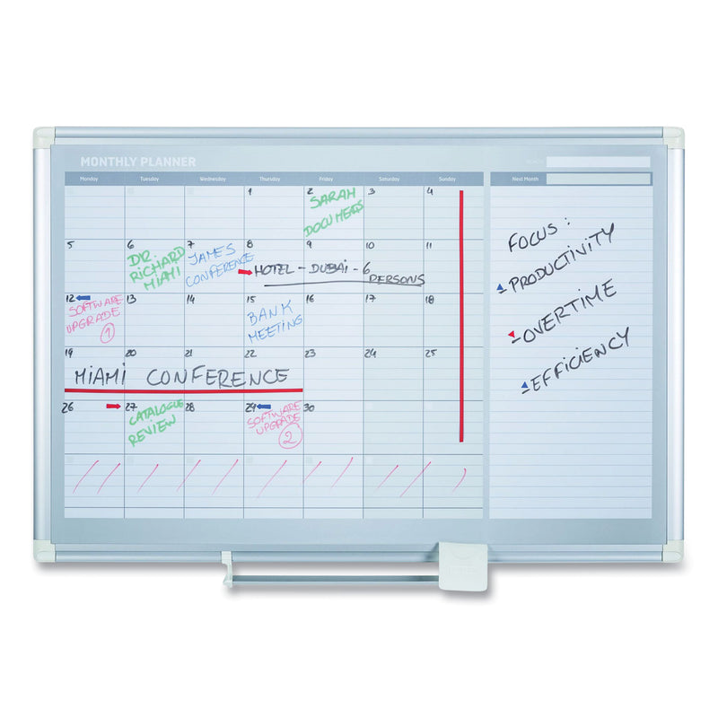 MasterVision Monthly Planner, 48x36, Silver Frame