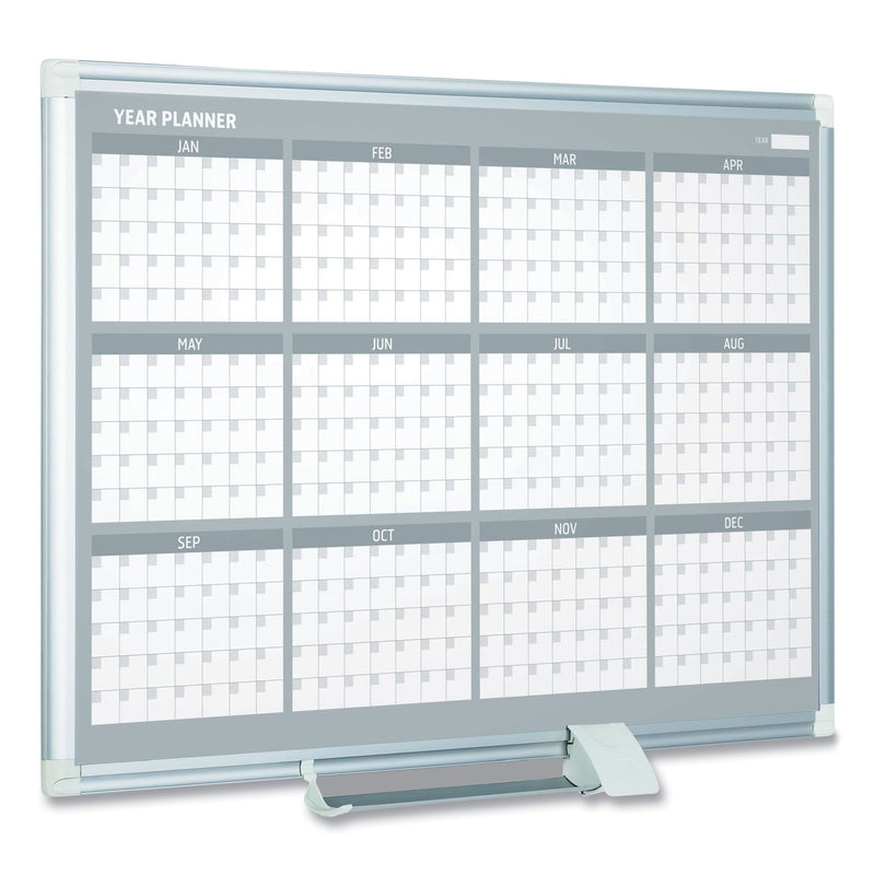 MasterVision 12 Month Planner, 48x36, Aluminum Frame