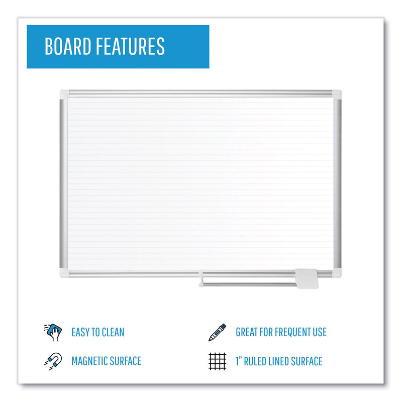 MasterVision Ruled Planning Board, 48 x 36, White/Silver