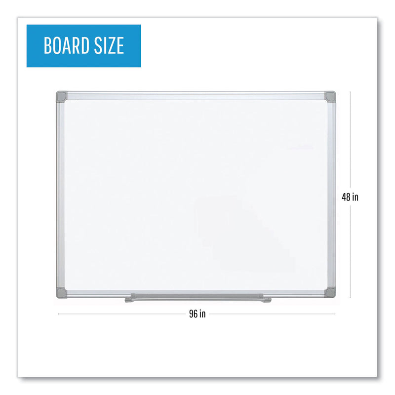 MasterVision Earth Silver Easy Clean Dry Erase Boards, 48 x 96, White, Aluminum Frame