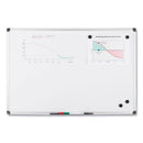 MasterVision Value Lacquered Steel Magnetic Dry Erase Board, 48 x 96, White, Aluminum Frame
