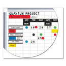 MasterVision Grid Planning Board, 1 x 2 Grid, 72 x 48, White/Silver