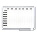 MasterVision Grid Planning Board, 1 x 2 Grid, 72 x 48, White/Silver