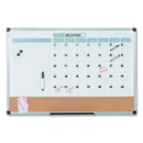 MasterVision 3-in-1 Calendar Planner Dry Erase Board, 36 x 24, Silver Frame