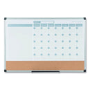 MasterVision 3-in-1 Calendar Planner Dry Erase Board, 36 x 24, Silver Frame