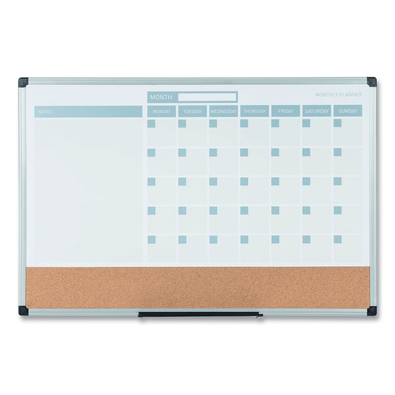MasterVision 3-in-1 Calendar Planner Dry Erase Board, 24 x 18, Aluminum Frame