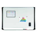 MasterVision Lacquered steel magnetic dry erase board, 24 x 36, Silver/Black