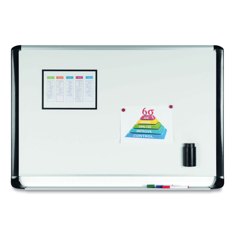 MasterVision Porcelain Magnetic Dry Erase Board, 48x72, White/Silver