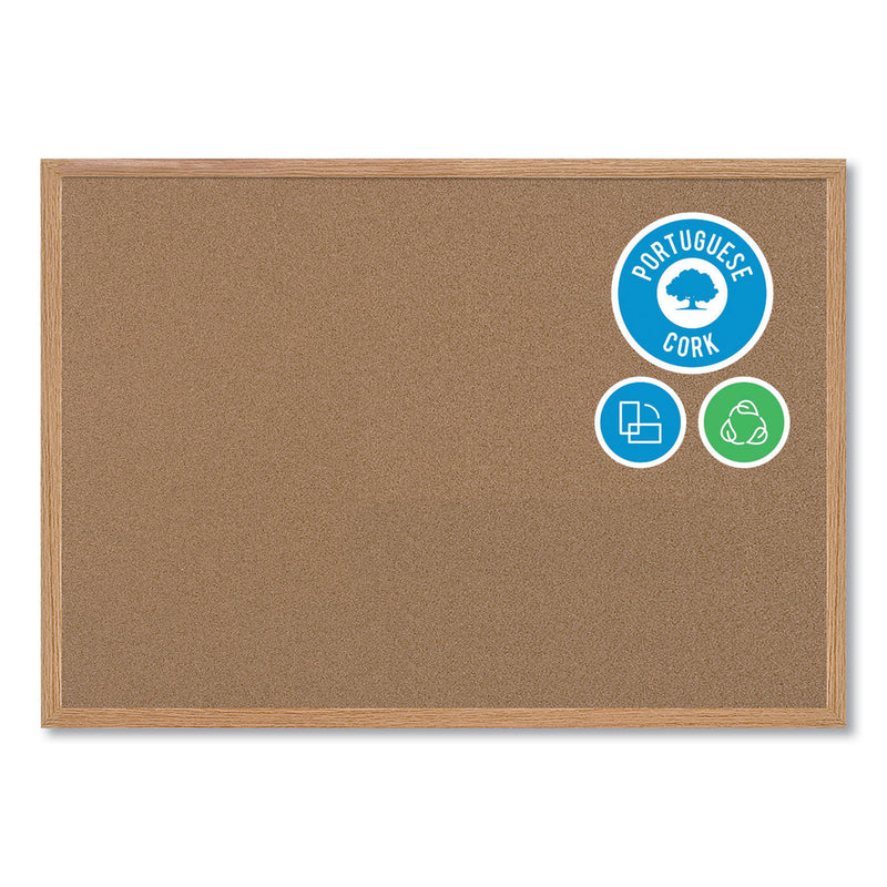 MasterVision Earth Cork Board, 24 x 36, Wood Frame