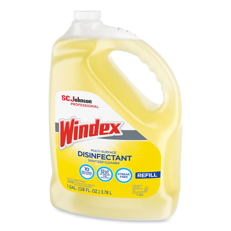 Windex Multi-Surface Disinfectant Cleaner, Citrus, 1 gal Bottle, 4/Carton