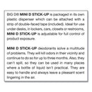 Big D Industries Mini D Stick-Up Deodorant, Mountain Air, 2.5 oz Dispenser, 12/Box
