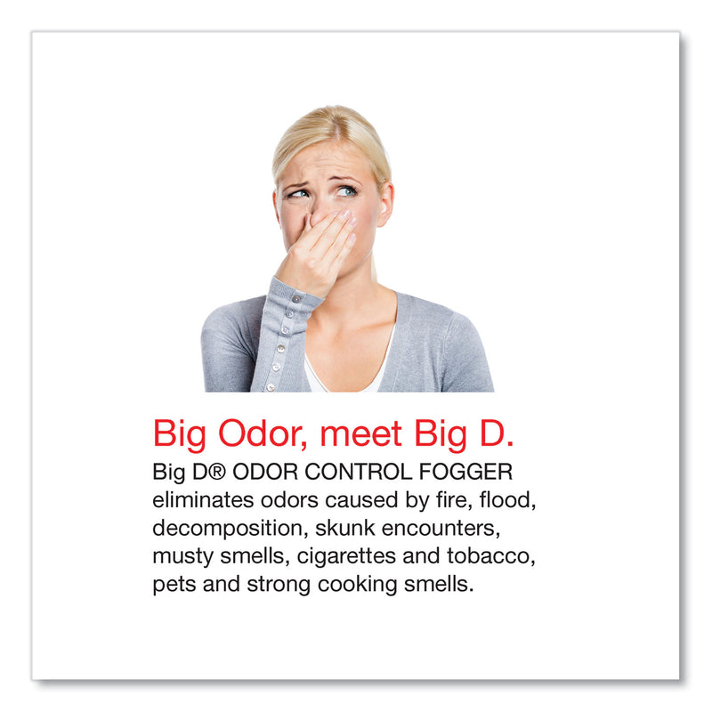 Big D Industries Odor Control Fogger, Original Scent, 5 oz Aerosol Spray, 12/Carton