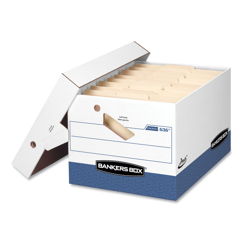 Bankers Box File/Cube Box Shell, Legal/Letter, 23.75 x 19.75, White/Blue, 6/Carton