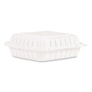 ProPlanet Hinged Lid Containers, Single Compartment, 9 x 8.8 x 3, White, Plastic, 150/Carton