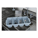 Rubbermaid Cutlery Bin, 4 Compartments, Plastic, 11.5 x 21.25 x 3.75, Plastic, Gray