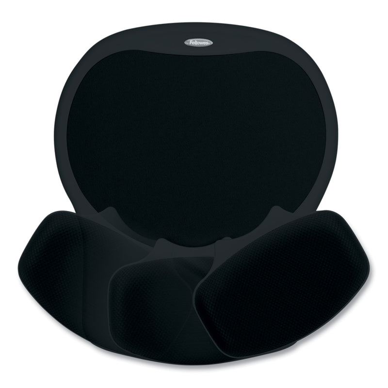 Fellowes Easy Glide Gel Mouse Pad with Wrist Rest, 10 x 12, Black