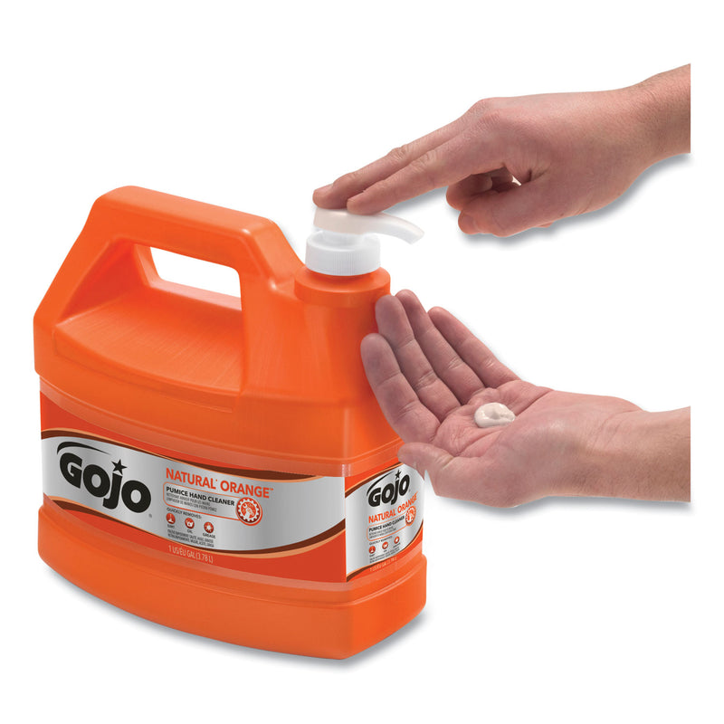GOJO NATURAL ORANGE Pumice Hand Cleaner, Citrus, 1 gal Pump Bottle, 2/Carton