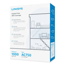 LINKSYS AC750 BOOST Wi-Fi Extender, 1 Port, Dual-Band 2.4 GHz/5 GHz