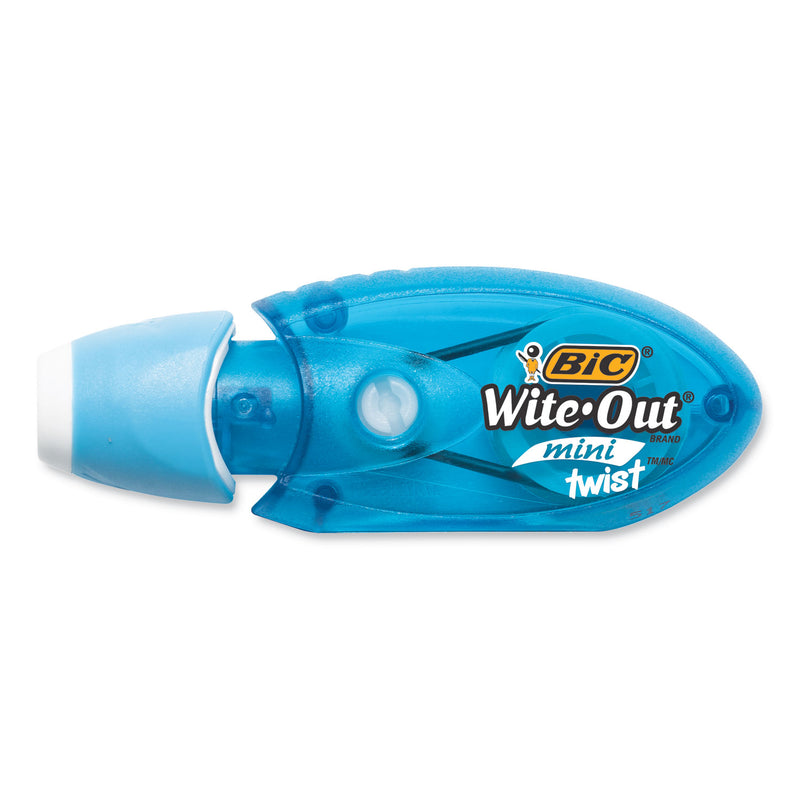 BIC Wite-Out Mini Twist Correction Tape, Non-Refillable, Blue/Fuchsia Applicators 0.2" x 314", 2/Pack