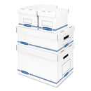 Bankers Box Organizer Storage Boxes, X-Large, 12.75" x 16.5" x 10.5", White/Blue, 12/Carton