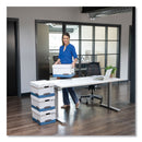 Bankers Box PRESTO Heavy-Duty Storage Boxes, Legal Files, 16" x 10.38", White/Blue, 12/Carton