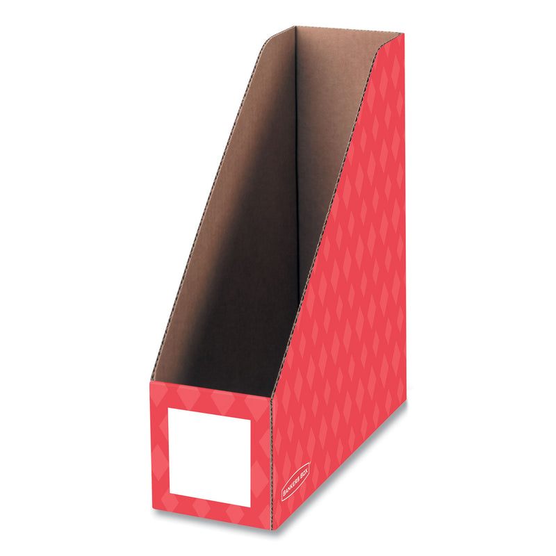 Bankers Box Extra-Wide Cardboard Magazine File, 4.25 x 11.38 x 12.88, Assorted, 6/Pack