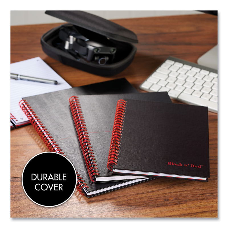 Black n' Red Hardcover Twinwire Notebook, SCRIBZEE Compatible, 1 Subject, Wide/Legal Rule, Black Cover, 8.25 x 5.88, 70 Sheets