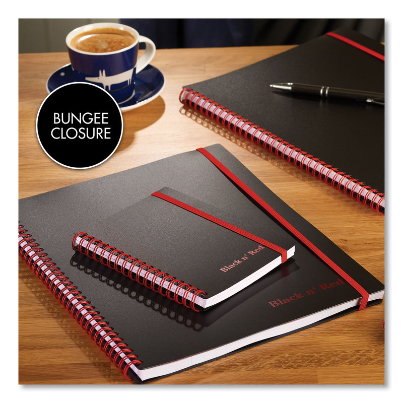 Black n' Red Flexible Cover Twinwire Notebook, SCRIBZEE Compatible, 1 Subject, Wide/Legal Rule, Black Cover, 8.25 x 5.63, 70 Sheets