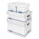 Bankers Box Organizer Storage Boxes, Small, 6.25" x 8.13" x 6.5", White/Blue, 12/Carton