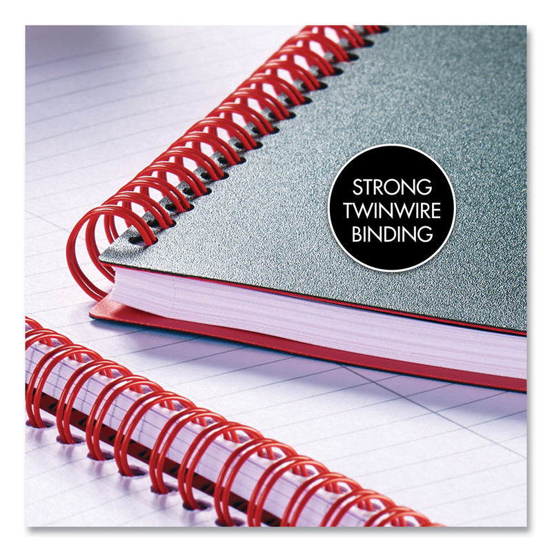 Black n' Red Flexible Cover Twinwire Notebook, SCRIBZEE Compatible, 1 Subject, Wide/Legal Rule, Black Cover, 8.25 x 5.63, 70 Sheets