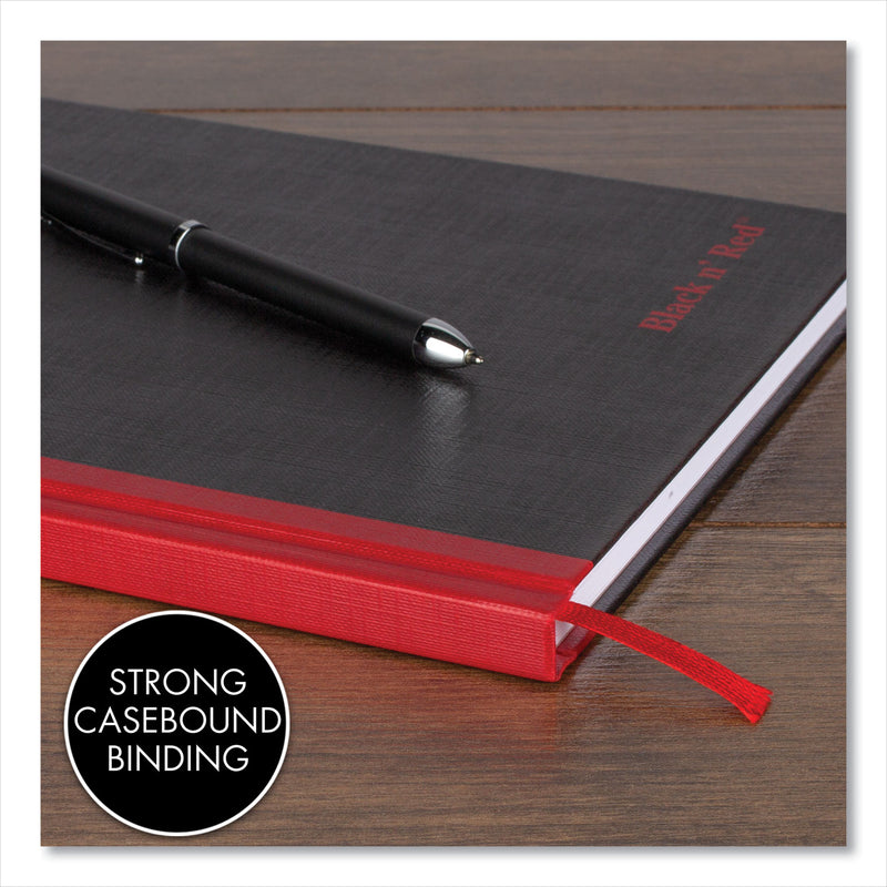 Black n' Red Hardcover Casebound Notebook, SCRIBZEE Compatible, 1 Subject, Wide/Legal Rule, Black Cover, 9.75 x 6.75, 96 Sheets