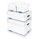 Bankers Box Organizer Storage Boxes, Large, 12.75" x 16.5" x 6.5", White/Blue, 12/Carton