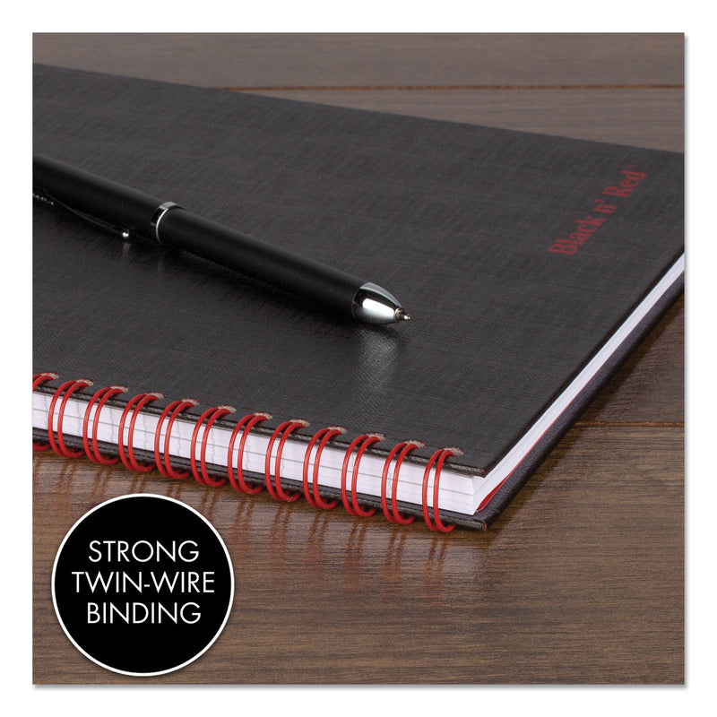 Black n' Red Hardcover Twinwire Notebook, SCRIBZEE Compatible, 1 Subject, Wide/Legal Rule, Black Cover, 9.88 x 6.88, 70 Sheets