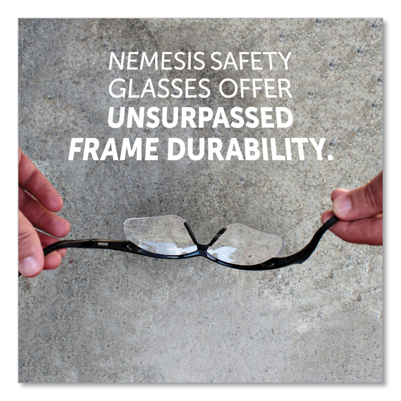 KleenGuard V60 Nemesis Rx Reader Safety Glasses, Black Frame, Clear Lens, +3.0 Diopter Strength, 12/Box