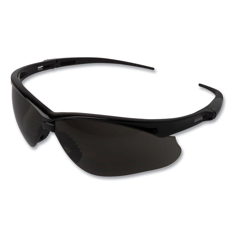 KleenGuard V60 Nemesis Rx Reader Safety Glasses, Black Frame, Smoke Lens, +2.5 Diopter Strength, 6/Box