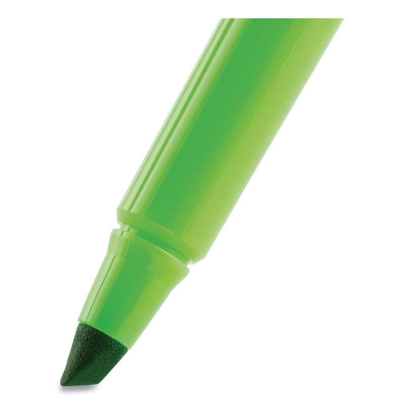 BIC Brite Liner Highlighter, Fluorescent Green Ink, Chisel Tip, Green/Black Barrel, Dozen