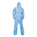 KleenGuard A65 Zipper Front Flame-Resistant Hooded Coveralls, Elastic Wrist and Ankles, X-Large, Blue, 25/Carton