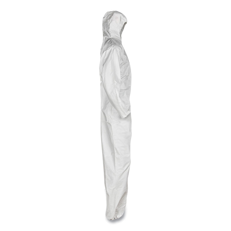 KleenGuard A20 Breathable Particle Protection Coveralls, Elastic Back, Hood, Medium, White, 24/Carton