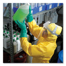 KleenGuard A70 Chemical Spray Protection Coveralls, Hooded, Storm Flap, Large, Yellow, 12/Carton