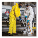 KleenGuard A70 Chemical Spray Protection Coveralls, Hooded, Storm Flap, Large, Yellow, 12/Carton