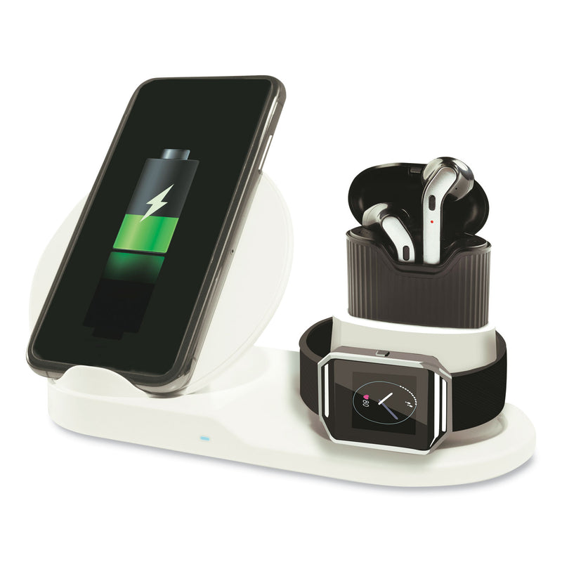 Itek 3-in-1 Qi Wireless Charging Stand, USB-C Cable, Black
