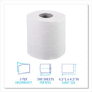 Boardwalk 2-Ply Toilet Tissue, Septic Safe, White, 4.5 x 4.5, 500 Sheets/Roll, 96 Rolls/Carton