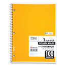 Mead Spiral Notebook, 3-Hole Punched, 1 Subject, Medium/College Rule, Randomly Assorted Covers, 11 x 8, 100 Sheets
