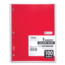 Mead Spiral Notebook, 3-Hole Punched, 1 Subject, Medium/College Rule, Randomly Assorted Covers, 11 x 8, 100 Sheets