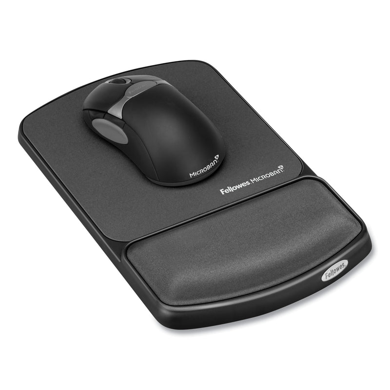 Fellowes Mouse Pad with Wrist Support with Microban Protection, 6.75 x 10.12, Graphite
