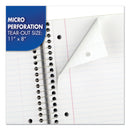 Mead Spiral Notebook, 3-Hole Punched, 1 Subject, Medium/College Rule, Randomly Assorted Covers, 11 x 8, 100 Sheets