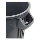 Impact Gator Plus Container, Round, Plastic, 32 gal, Gray